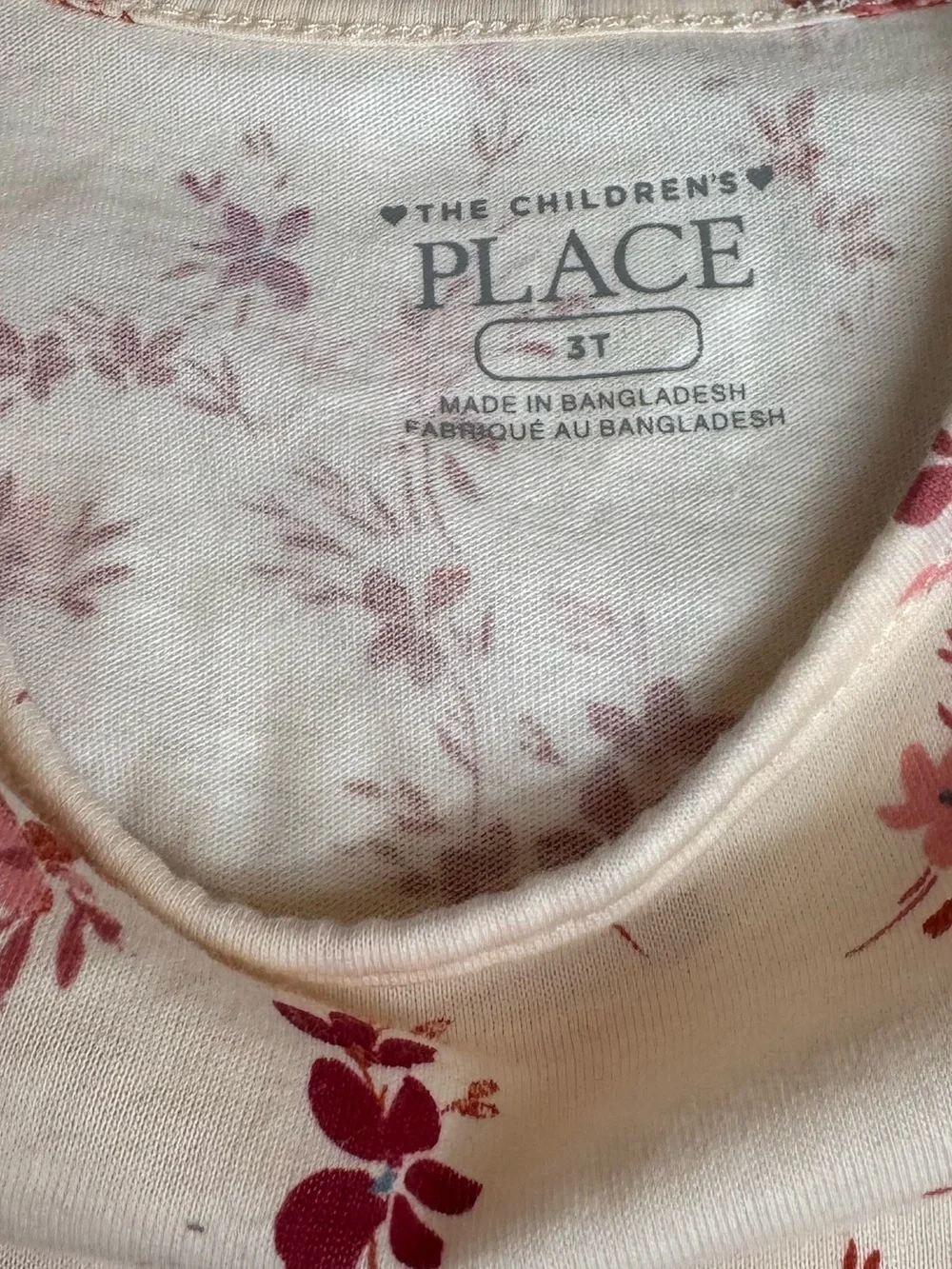 The Children's Place Toddler Girls 2 Piece Denim Dress & Floral Tee Set 3T